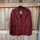 Vintage 70 s Lasso Polyester Ladies Three Piece Western Pants Suit Red Black 