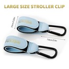 Heavy Duty Stroller Hooks 2 Pack  Premium Faux Leather Large Carabiners  Univ   
