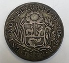 1838 Peru 8 Reales Silver Coin Holed
