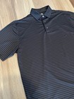Footjoy Golf Men s M Black   Purple Striped Golf Polo Performance Fit
