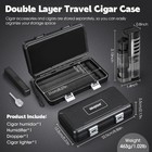 Cigar Humidor  Portable Travel Box  Double Humidor With Black 