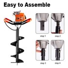72cc Gas-powered Post Hole Digger With 3 Different Augers 2 Rods For Farm Garden