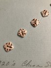 Vintage Buttons 1920 Antique China Stencil White And Brown 