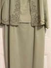 Mother Of The Bride Formal Dress Light Sage Embellished Sheer Jacket Glam