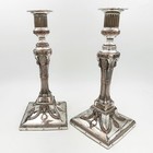 Rare Pair Rams Head 11 75    Candlesticks Old Sheffield Plate George Iii C1775