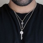  925 Sterling Silver Saint Benedict Medal Key Reversible Pendant Necklace S l
