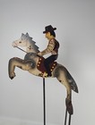Vintage Metal Cowboy Riding On Horse Balancing Pendulum Toy - Original Parts