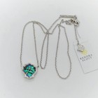 New Kendra Scott Brynne Silver Plated Short Pendant Necklace In Abalone Shell