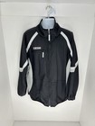 Ccm Hockey Reversible Windbreaker Fleece Jacket Large Black White Gray Athletic