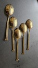 Vtg Set 5 Enameled Ormulo Guilloche Sterling Silver Demitasse Spoon  Specter 