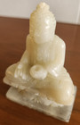 3 25   Old Chinese White Jade Carved Shakyamuni Sakyamuni Buddha Statue Prc