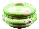 Antique Floral Porcelain Hair Receiver  Gilded Hand Painted Flowers And Moriage