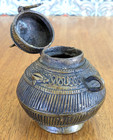 19th 20th Century Indian Orissa Lost Wax Bronze Dhokra Container Box Pot Antique