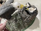 Cast Metal Mechanical Bank Eagle   Nest With 2 Eaglets Collectible