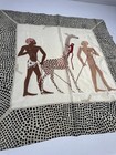 Vintage Egyptian Scarf Hieroglyphics Silk Luxury Silk Scarf Made In Japan For