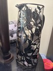 Vintage Stunning  Silver Overlay Clear Glass Pitcher 10    Early 1900   s