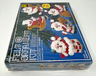 Vintage Felt Ornament Christmas Santas 3137 Craft Kit 1970s Unopened Old Stock