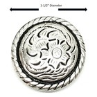 4 Pack Set  1-1 2  Antiqued Silver Western Saddle Bright Concho With 1 4  Screw 