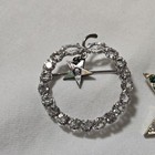 Vtg Lot 2 Order Of The Eastern Star Masonic Five Point Rhinestone Brooch Pin 