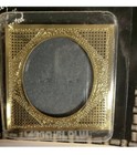 New Vintage Needleform Gold   n Cross Stitch 24k Gold Plated Oval Mini Frame 2 5   