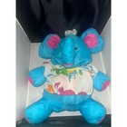 Vintage Fisher Price Puffalump Blue Elephant Hawaiian Shirt Plush 1980s Toy