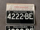 Rare Nos 1979 Michigan Commercial License Plate Plates Pair Original Nice Unused