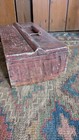 Antique Early Primitive Wood Folk Art Storage Box Old Red Paint 13 75 