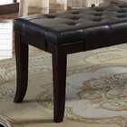 Linon Faux Leather Tufted Bench Espresso