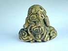 Old Brass Rare Phra Pidta Yant Statue Luck Fetish Talisman Thai Amulet