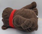 Dan Dee Bulldog Plush Brown Puppy Dog Stuffed Animal Realistic Red Collar