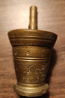 Vintage Solid Brass Mortar   Pestle Heavy Apothecary 2 1 2 