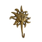 Schooner Bay Co  Antiqued Brass Celestial Sun Wall Hook
