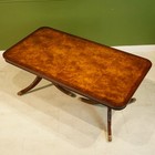70 Inch Duncan Phyfe Mahogany With Burl 2 Pedestal Kitchen Dining Table