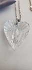 Vintage Waterford Crystal Heart Necklace Clear Pendant Rope Chain 925 Sterling