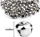 Augshy 120 Pcs 1 Inch 25 Mm Christmas Silver Jingle Bells  1 Inch  