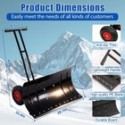 Snow Shovel 30  Heavy Duty With Wheels Double Rod Adjustable Angle Height Handle