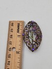 Vintage Anne Koplik Akd Enamel Rhinestone Floral Iris Art Deco Style Brooch Pin