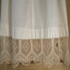 Antique Apron W filet Crochet Lower Edge 100  Cotton Handmade