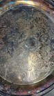 Vintage W m  Rogers Silverplate 12 1 2  Round Serving Tray handles Ornate