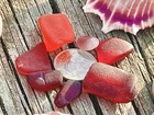 Genuine Surf Tumbled Sea Glass Reds Found In The Caribbean D4