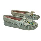 Vintage Native American Indian Beaded Leather Moccasins Kids Child For Decor
