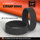 1 2 In  Copper Pex Tubing Crimp Ring Pipe Fittings  100-pack 