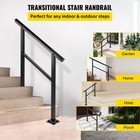 Outdoor Handrail Stairs Handrail Aluminum Fits 2-3 Steps W  Screws