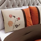 Chezmoi Collection Serene 7-piece Floral Scroll Embroidery Striped Comforter Set