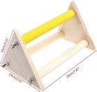 Litewoo Parrot Bird Wooden Perch Stand Play Toys Gym Grinding Brown 