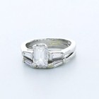 Engagement Ring Set Platinum Vintage 1 64 Carat Emerald Lab-grown Diamond F Si1