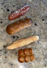 Antique German Miniature Small Food Bread Dessert Meat Choice