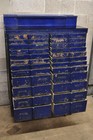 Vintage American Cabinet Co Steel Metal 24 Drawer Blue Dental Medical Cabinet