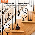 50 Pcs Baluster Shoes Stair Flat Shoe Aluminum With Screw Holes  Staircase Black