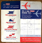1961 Twa Trans World Airlines Ticket boarding Pass- Ambassador  Sky Chief  Etc